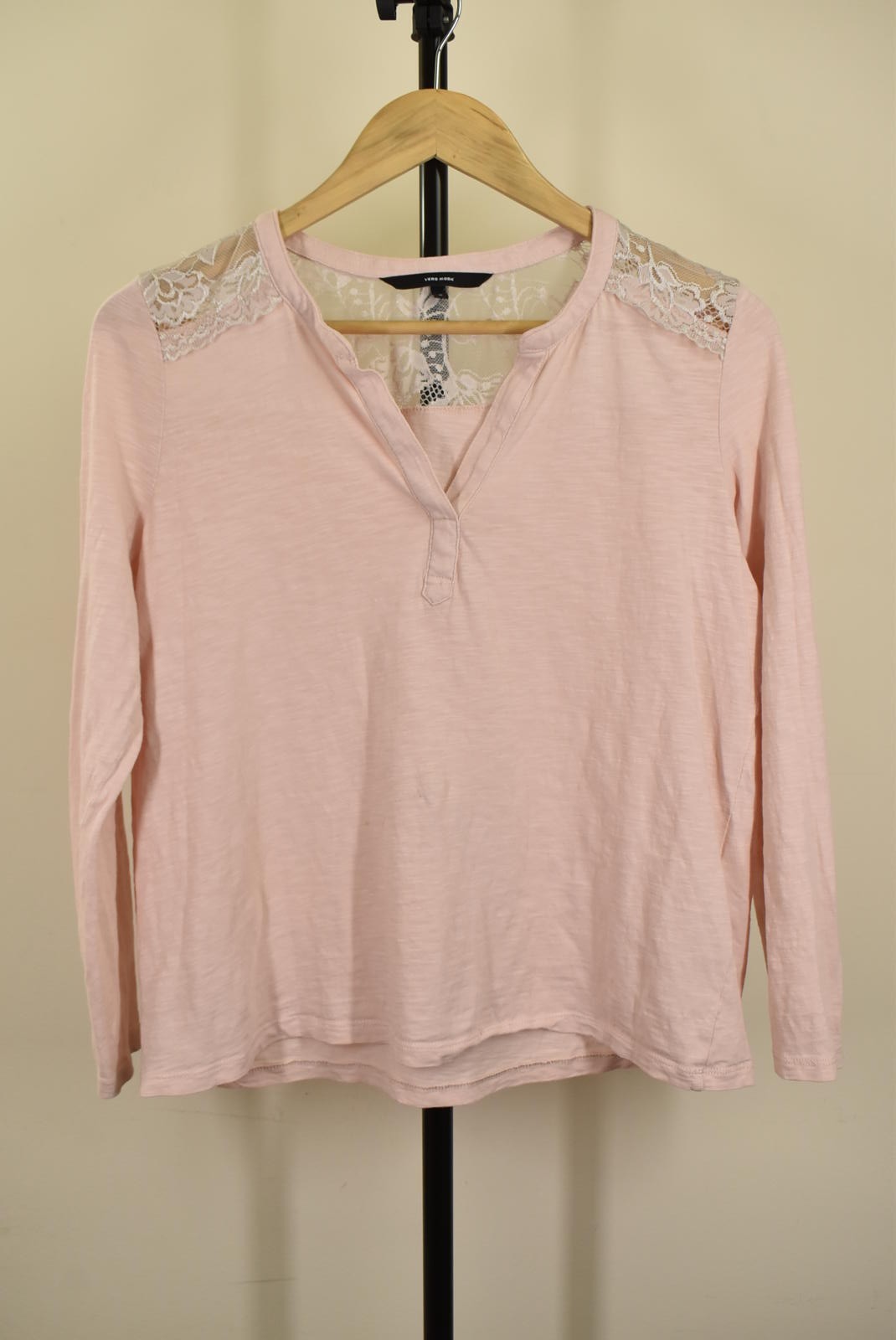 Vero Moda Womens Blouse Pink Lace Long Sleeve Medium Spring Summer